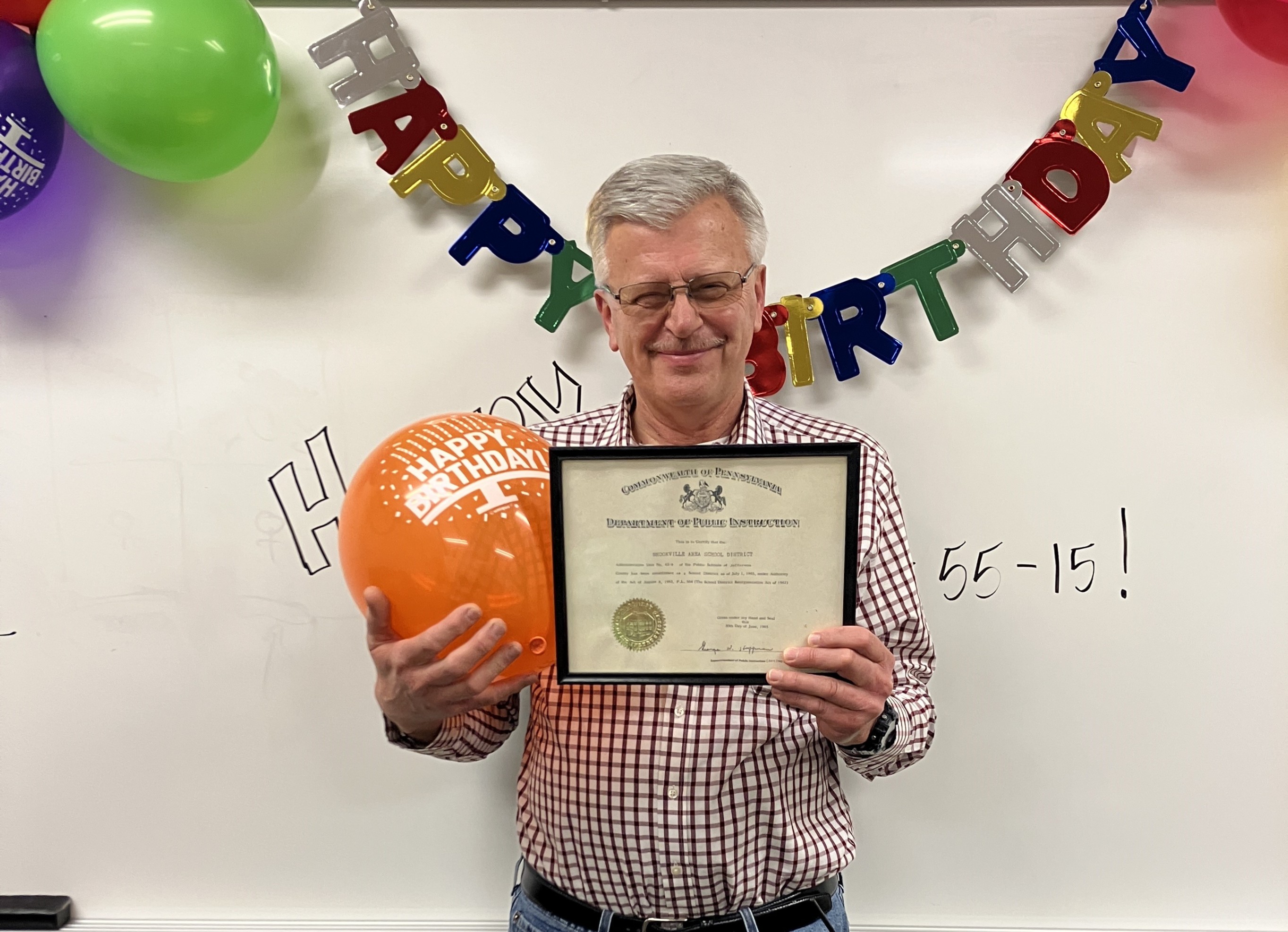 Bob Fiscus poses for a birthday photo.